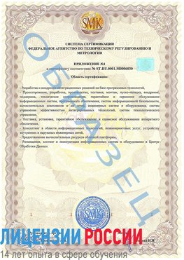 Образец сертификата соответствия (приложение) Ангарск Сертификат ISO 27001
